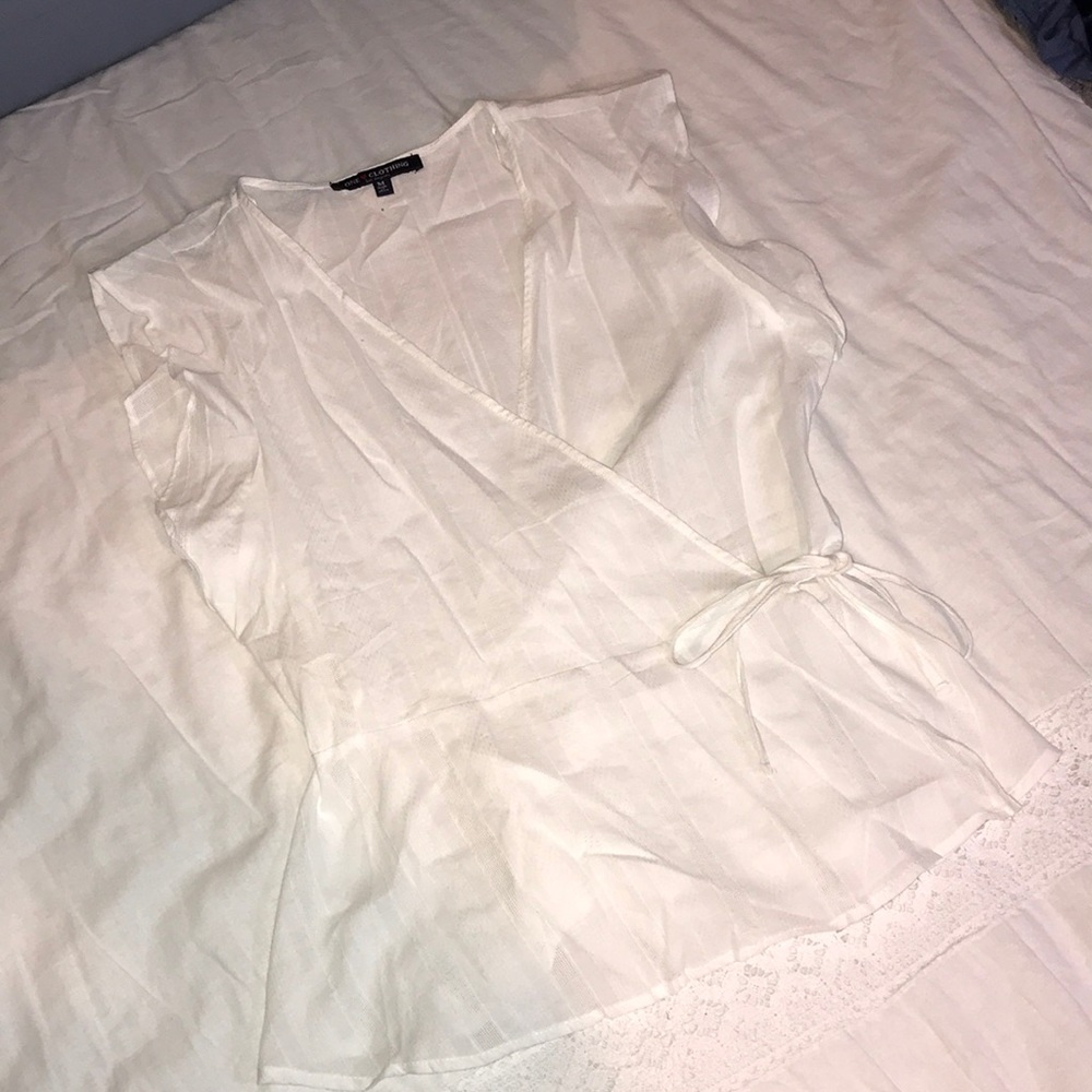 white wrap top